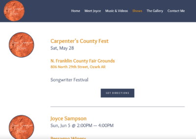 Shows - Joyce Sampson Music