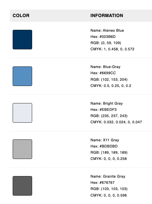 Color Palette - Silver Lake Productions Consulting